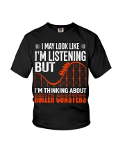 I'm Thinking About Roller Coasters Shirt Funny Saying Amusement Park T-Shirt Boyfriend Presents Youth T-Shirt tile