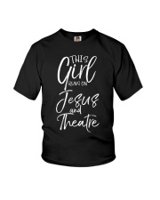 This Girl Runs On Jesus And Theatre Shirt Theater Actor Cute Tees Unique Christian Gifts Youth T-Shirt tile