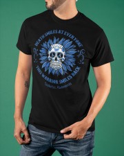 Diabetes Awareness Shirt Clothing Death Smiles At Everyone This Warrior Smiles Back Classic T-Shirt apparel-classic-tshirt-lifestyle-front-88