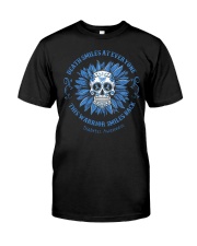 Diabetes Awareness Shirt Clothing Death Smiles At Everyone This Warrior Smiles Back Classic T-Shirt front