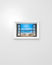 Sea Turtle On The Beach Through The Window Poster Modern House Decor 17x11 Poster poster-landscape-17x11-lifestyle-02