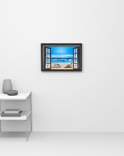 Sea Turtle On The Beach Through The Window Poster Modern House Decor 17x11 Poster poster-landscape-17x11-lifestyle-04