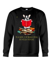 In A Worl D Of Bookworms Be A Book Frenchie Crewneck Sweatshirt thumbnail