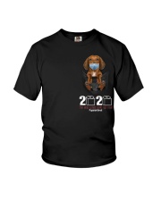 The year When Sh t Got Real Quarantined Dachshund Youth T-Shirt thumbnail