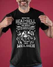 Welder With The Heat Of Hell In My Hand I Build The World Shirt Vintage Tee Gifts For Welder Classic T-Shirt apparel-classic-tshirt-lifestyle-front-181