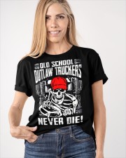 Skull Old School Outlaws Truckers Never Die T-Shirt Cool Trucker Shirts Apparel Classic T-Shirt apparel-classic-tshirt-lifestyle-front-100