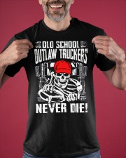 Skull Old School Outlaws Truckers Never Die T-Shirt Cool Trucker Shirts Apparel Classic T-Shirt apparel-classic-tshirt-lifestyle-front-181