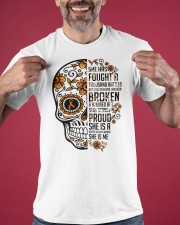 She Has Fought A Thousand Battles Shirt Multiple Sclerosis Awareness Skull T-Shirt Gift For Her Classic T-Shirt apparel-classic-tshirt-lifestyle-front-181