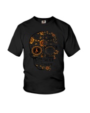 She Has Fought A Thousand Battles Shirt Multiple Sclerosis Awareness Skull T-Shirt Gift For Her Youth T-Shirt tile
