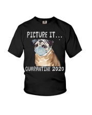 Picture It Quarantine 2020 pug Youth T-Shirt thumbnail