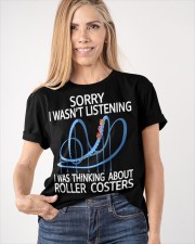 I Was Thinking About Roller Coasters Shirt Funny Sayings Roller Coasters Fan T-Shirts Classic T-Shirt apparel-classic-tshirt-lifestyle-front-100