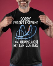 I Was Thinking About Roller Coasters Shirt Funny Sayings Roller Coasters Fan T-Shirts Classic T-Shirt apparel-classic-tshirt-lifestyle-front-181