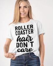 Roller Coaster Hair Don't Care Shirt Funny Sayings Roller Coaster T-Shirts For Fans Classic T-Shirt apparel-classic-tshirt-lifestyle-front-100