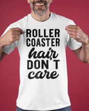 Roller Coaster Hair Don't Care Shirt Funny Sayings Roller Coaster T-Shirts For Fans Classic T-Shirt apparel-classic-tshirt-lifestyle-front-181