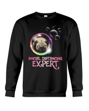 Social Distancing Expert pug 2 Crewneck Sweatshirt thumbnail