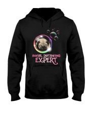 Social Distancing Expert pug 2 Hooded Sweatshirt thumbnail