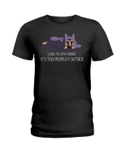 I Like To Stay Inside It'S Too Peopley german 1 Ladies T-Shirt thumbnail