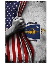 Massachusetts State Flag Inside American Flag Poster Vintage House Decor 11x17 Poster front