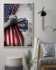Massachusetts State Flag Inside American Flag Poster Vintage House Decor 11x17 Poster lifestyle-poster-1