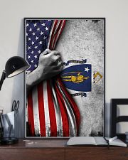 Massachusetts State Flag Inside American Flag Poster Vintage House Decor 11x17 Poster lifestyle-poster-2