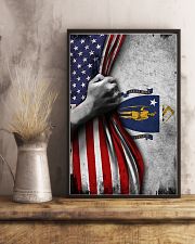 Massachusetts State Flag Inside American Flag Poster Vintage House Decor 11x17 Poster lifestyle-poster-3