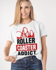 Rollercoaster Addict T-Shirt Roller Coaster Lover Enthusiast Gifts For Him Classic T-Shirt apparel-classic-tshirt-lifestyle-front-100