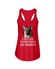 I Only Bite Stupid Peo Ple German Shepherd Crimina Ladies Flowy Tank thumbnail