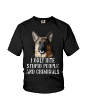I Only Bite Stupid Peo Ple German Shepherd Crimina Youth T-Shirt thumbnail