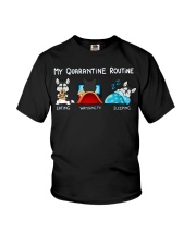 My Quarantine Routine husky4 Youth T-Shirt thumbnail