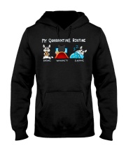 My Quarantine Routine husky4 Hooded Sweatshirt thumbnail