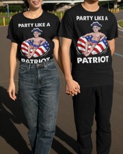 George Washington Party Like A Patriot T-Shirt Funny Independence Day Shirts Gift Classic T-Shirt apparel-classic-tshirt-lifestyle-front-145