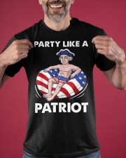 George Washington Party Like A Patriot T-Shirt Funny Independence Day Shirts Gift Classic T-Shirt apparel-classic-tshirt-lifestyle-front-181