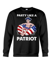 George Washington Party Like A Patriot T-Shirt Funny Independence Day Shirts Gift Crewneck Sweatshirt tile