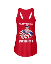 George Washington Party Like A Patriot T-Shirt Funny Independence Day Shirts Gift Ladies Flowy Tank tile