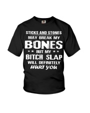 Sticks And Stones May Break My Bones Shirt Sarcastic T-shirt Sayings Gift For Friends Youth T-Shirt tile