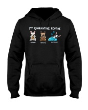 My Quarantine Routine frenchie2 Hooded Sweatshirt thumbnail