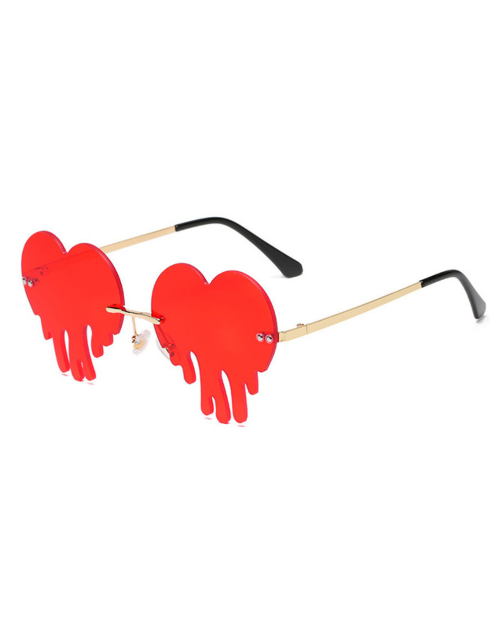 Fashion Unique Heart Shape Sunglasses Women Colorful Rimless Eyewear Clear Ocean Lens Female Sun Glasses template