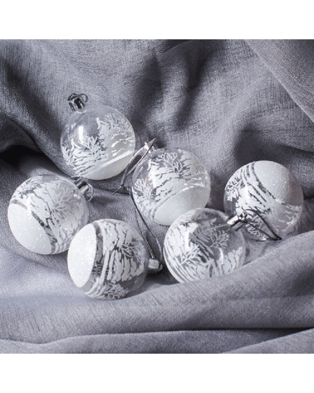 2022 New 6Pcs White Plastic Snow Ball Pendants for Christmas Tree Decorations Xmas Home Ornaments Hanging Pendants Craft template