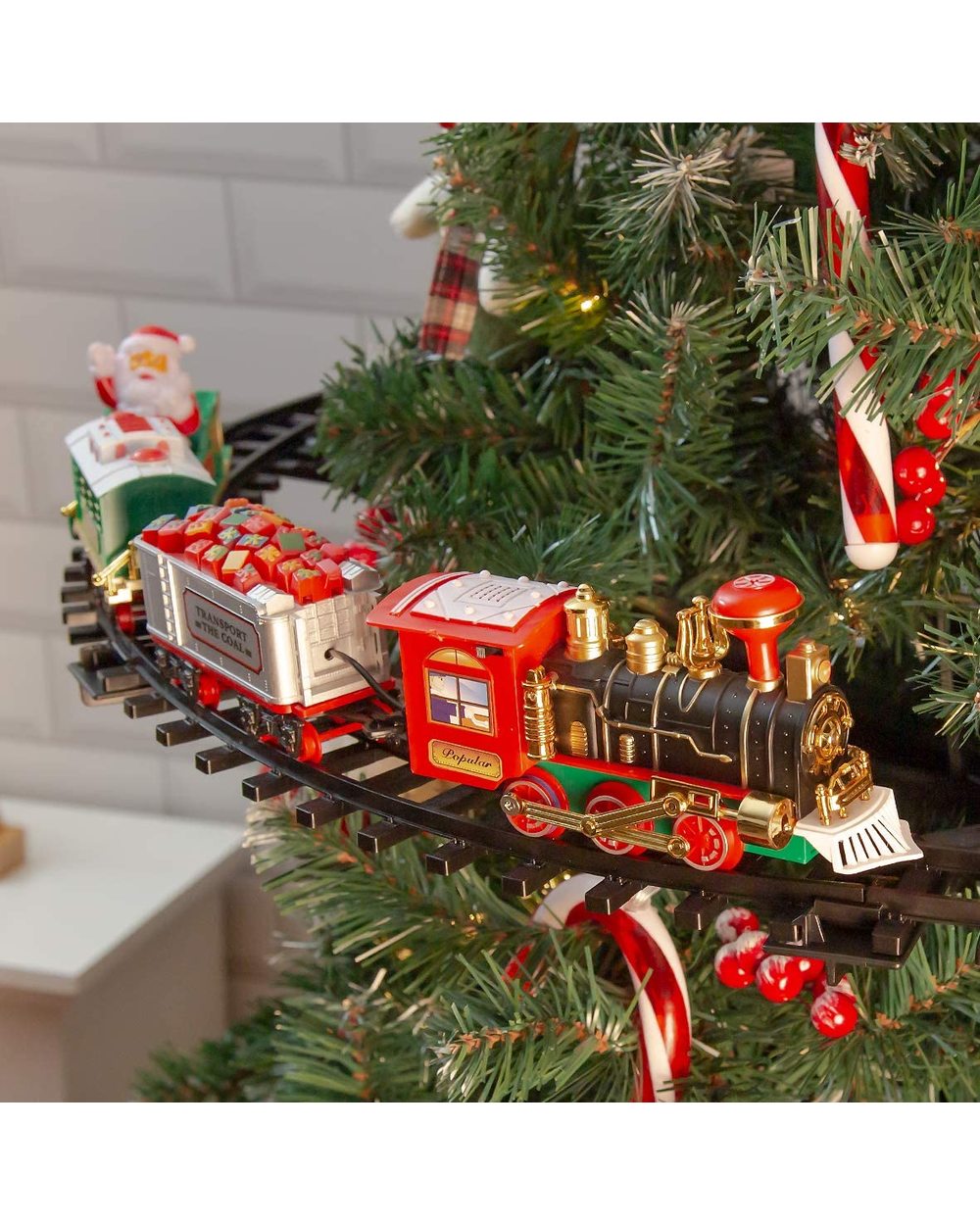 Electric Christmas Tree Train Set Attaches To Your Tree Realistic Sounds & Lights Christmas Gift Toy Battery Operated template