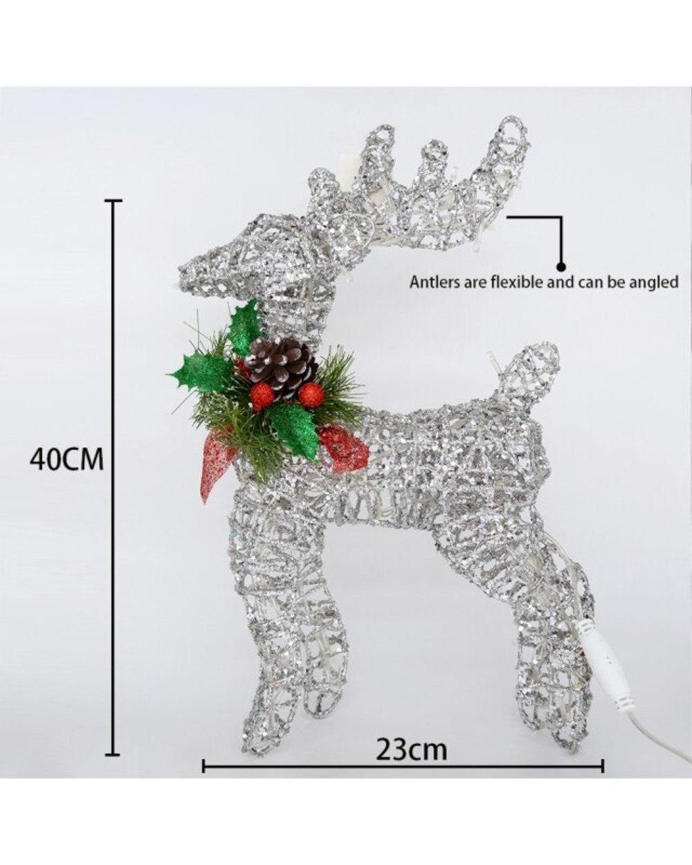 Christmas Deer Cart Ornament Mini Reindeer Elk Desktop Ornament Wrought Iron Golden Sleigh Cart Table Figures Ornament template