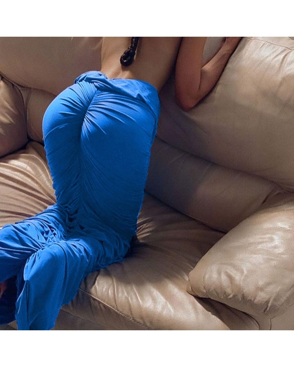 Stretch Solid Folds Shirring Maxi Dress Women Fashion Sexy Elegant Streetwear Party Club Wear Y2K template