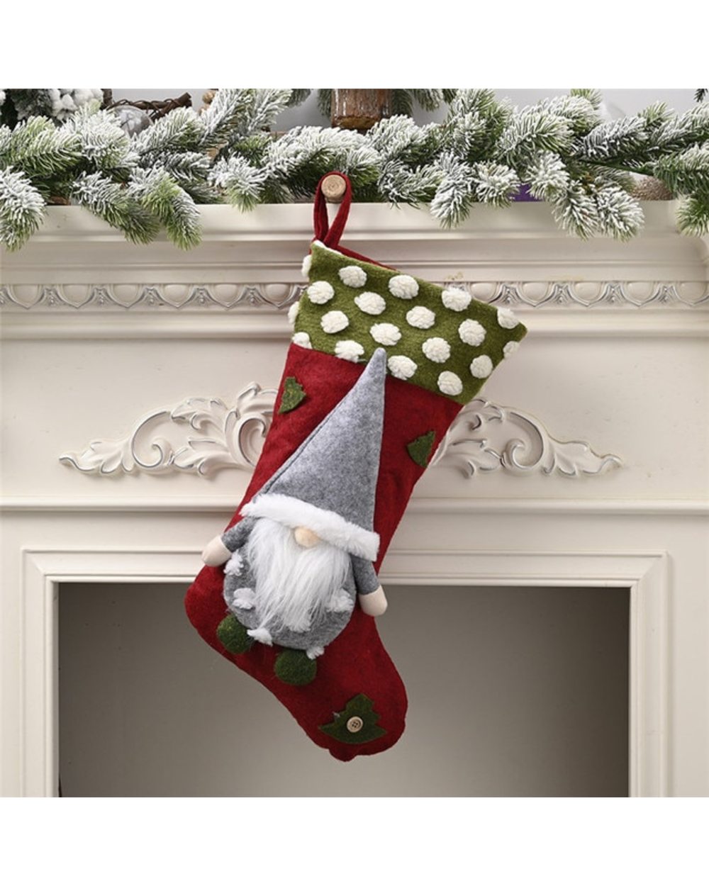 Large Christmas Stockings Pendant Cloth Ornaments Gift Bag Pendant Forest old man Doll Christmas Party Home Decor Xmas template