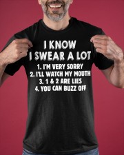 I Know I Swear A Lot you can buzz off T-Shirt Humorous Funny Tee Shirt Gifts For Boyfriend Classic T-Shirt apparel-classic-tshirt-lifestyle-front-181