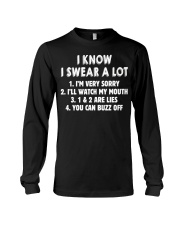 I Know I Swear A Lot you can buzz off T-Shirt Humorous Funny Tee Shirt Gifts For Boyfriend Long Sleeve Tee tile