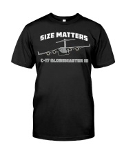Size Matters C-17 Globemaster III Shirt Military Airplane Retro T-Shirt Gift For Dad Classic T-Shirt tile