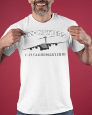 Size Matters C-17 Globemaster III Shirt Military Airplane Retro T-Shirt Gift For Dad Classic T-Shirt apparel-classic-tshirt-lifestyle-front-181