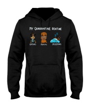 My Quarantine Routine dachshund3 Hooded Sweatshirt thumbnail
