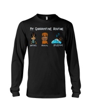My Quarantine Routine dachshund3 Long Sleeve Tee thumbnail
