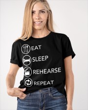 Eat Sleep Rehearsal Repeat Shirt Graphic Tee Shirt Funny Gifts For Friends Birthday Classic T-Shirt apparel-classic-tshirt-lifestyle-front-100
