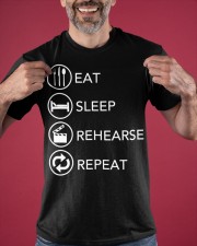 Eat Sleep Rehearsal Repeat Shirt Graphic Tee Shirt Funny Gifts For Friends Birthday Classic T-Shirt apparel-classic-tshirt-lifestyle-front-181